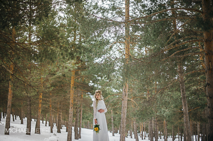 Fotos en la nieve Novias Sesion editorial en la nieve Michael Pieter